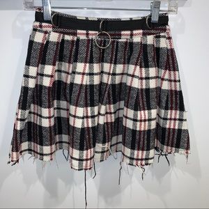 Current Mood Plaid Wool Skirt